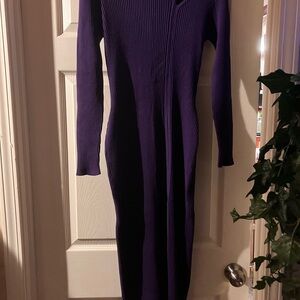 VENUS Long Sleeve Purple Dress